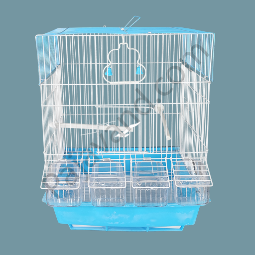 Pajavand Blue Four-Cup Budgie Cage